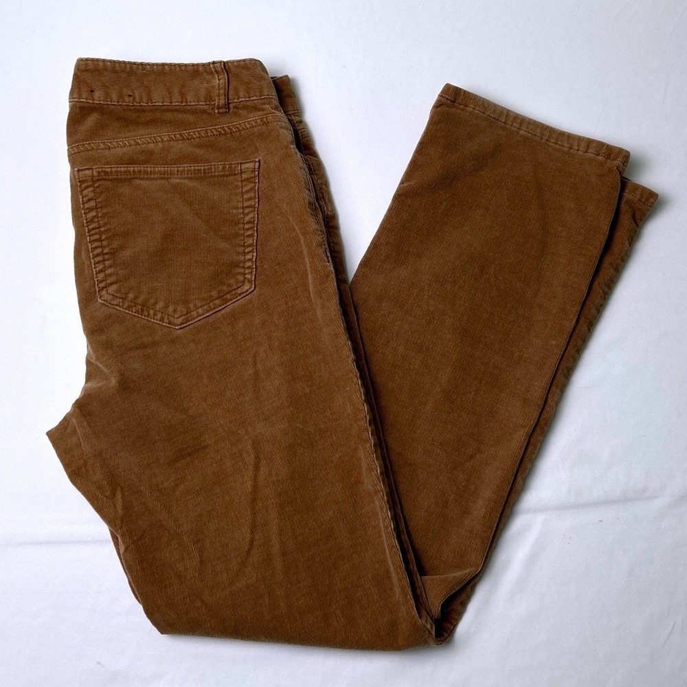 Chaps Womens Mid Rise Straight Leg Corduroy Jeans Size 8P Brown